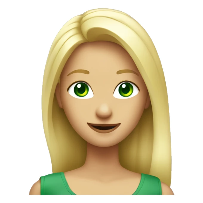 Blond woman green eyes thumbs up sticker