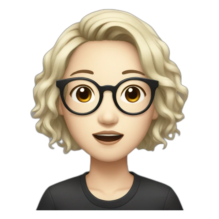 Vocalist with glasses and microphone korean short-hair sticker