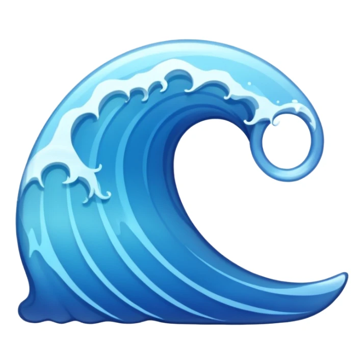 An ocean wave looks like the number 2 sticker
