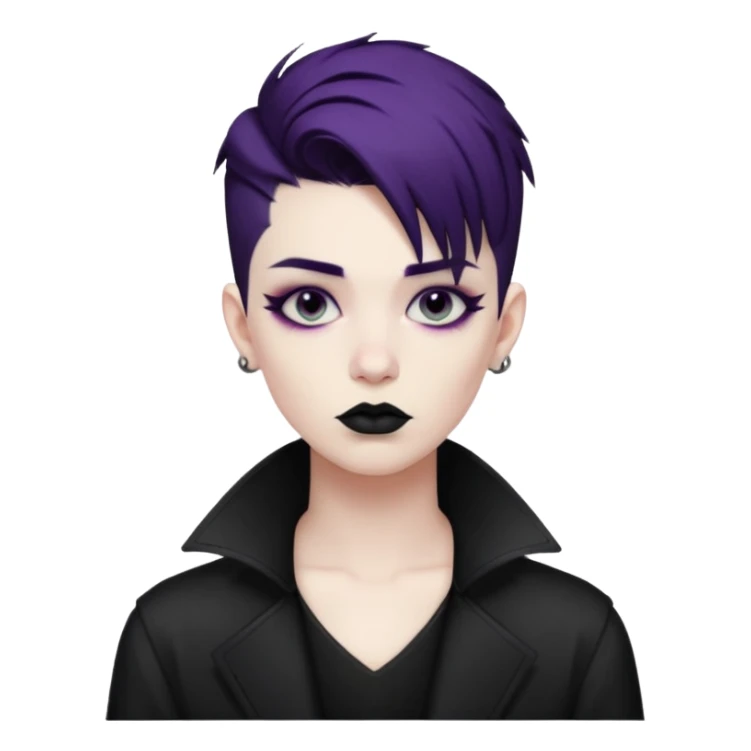 goth nonbinary person with cool masculine haircut sticker