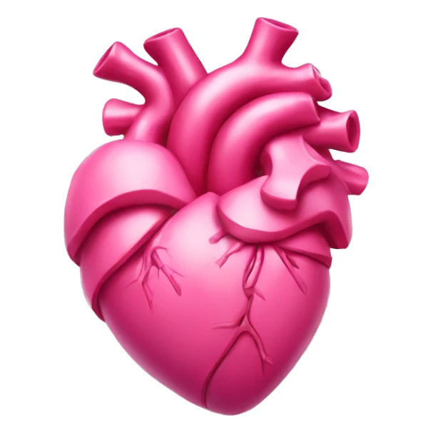 Realistic human heart with a pink bow on it sticker