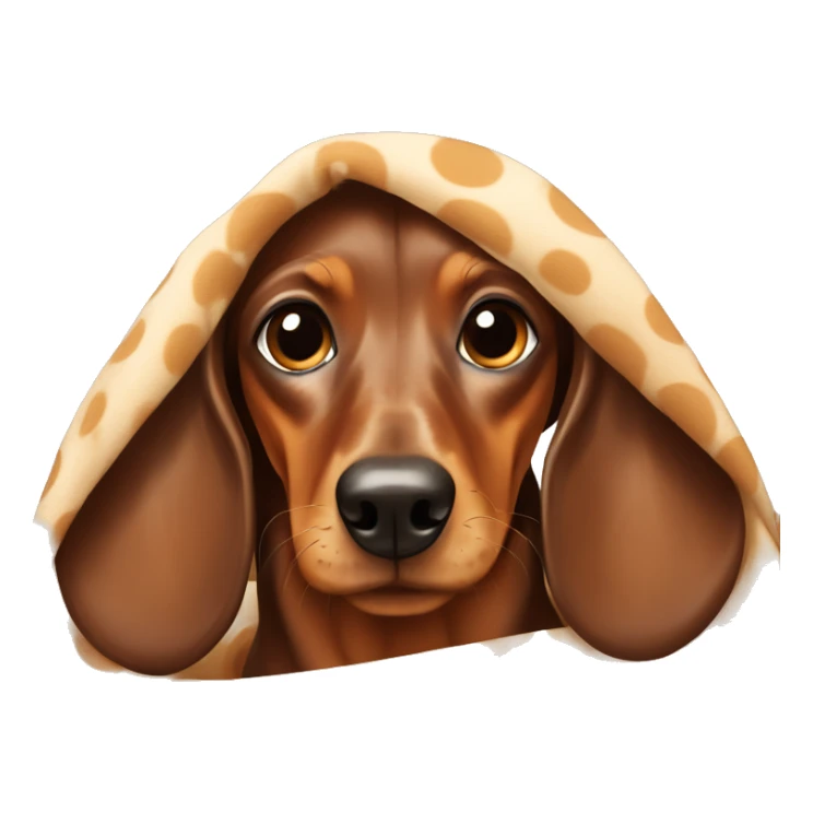 Dachshund brown dog with spots under blanket sticker