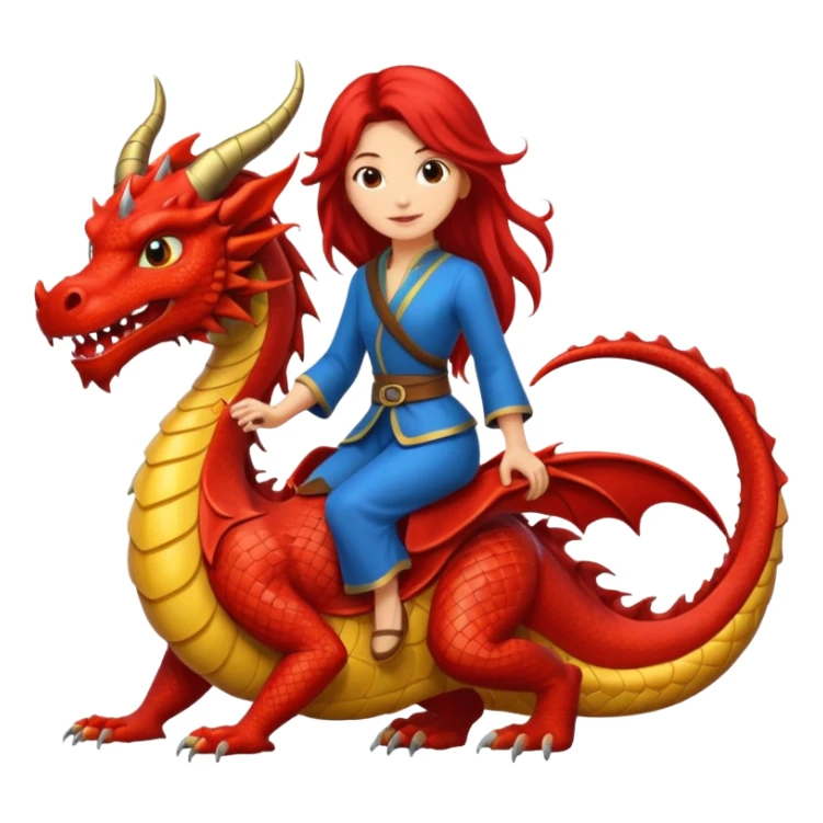  long hair woman on the dragon sticker