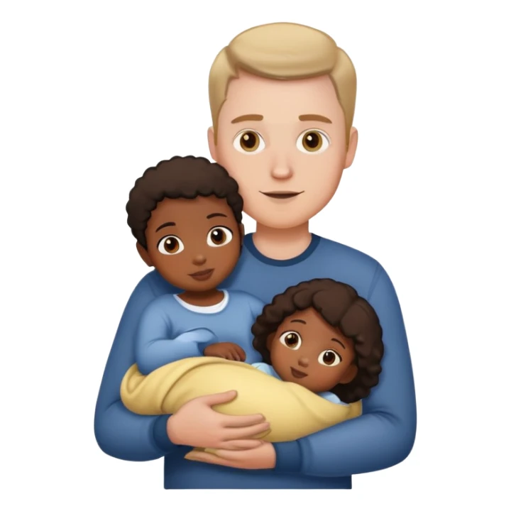 White man holding black girl baby  sticker