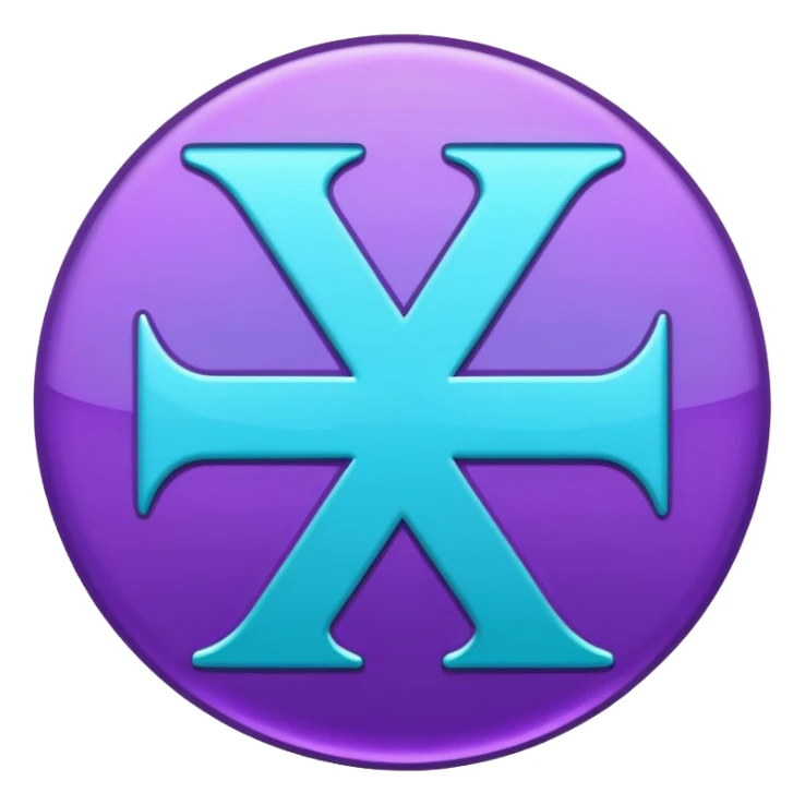 Purple and Cian symbol X twitter sticker