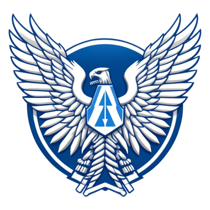 Wings of Freedom logo from Attack on Titan, overlapping blue and white wings, Survey Corps emblem sticker