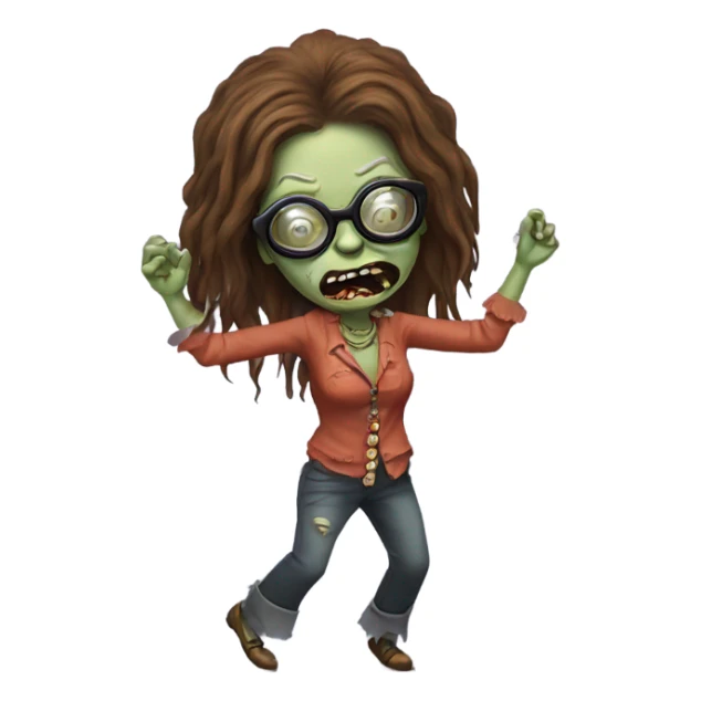  janis joplin zombie  dancing (wearing circle glasses) sticker