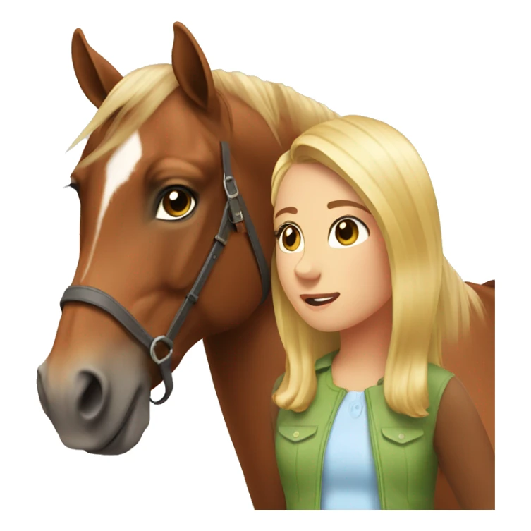 chestnut horse with blonde girl sticker