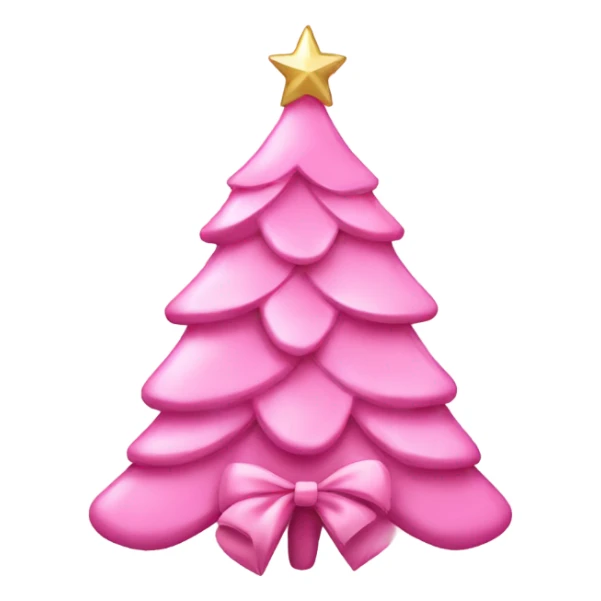 pink christmas tree with bow ornaments sticker