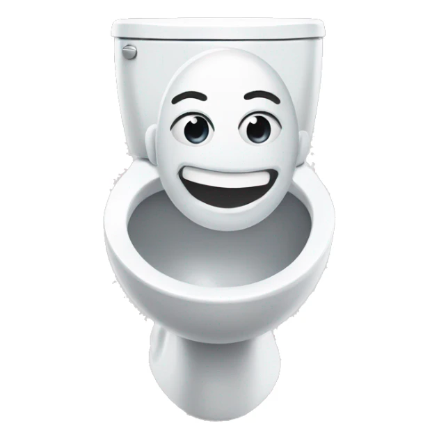 Head and neck coming out of toilet bowl smiling sticker