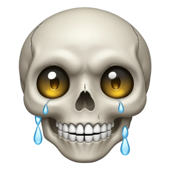 Laughing skull with tears coming from eyes sticker