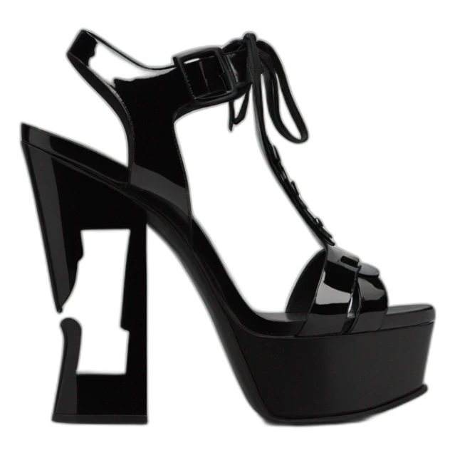 Ysl TRIBUTE PLATFORM SANDAL black PATENT LEATHER sticker