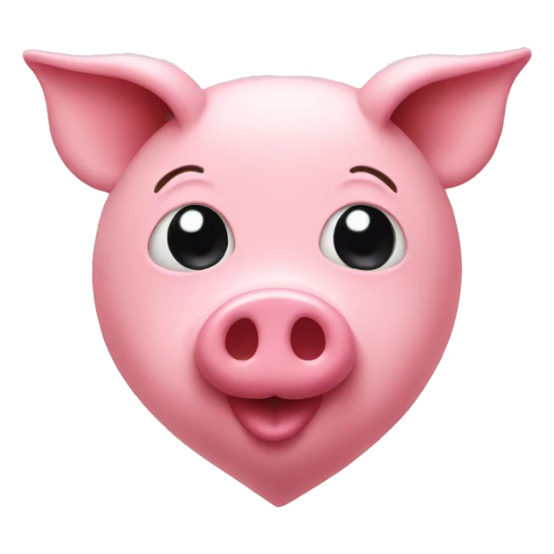 Pink heart with a pig's nose sticker