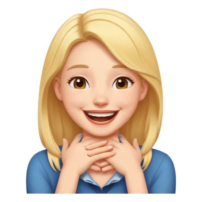 girl with hands around neck laughing  sticker