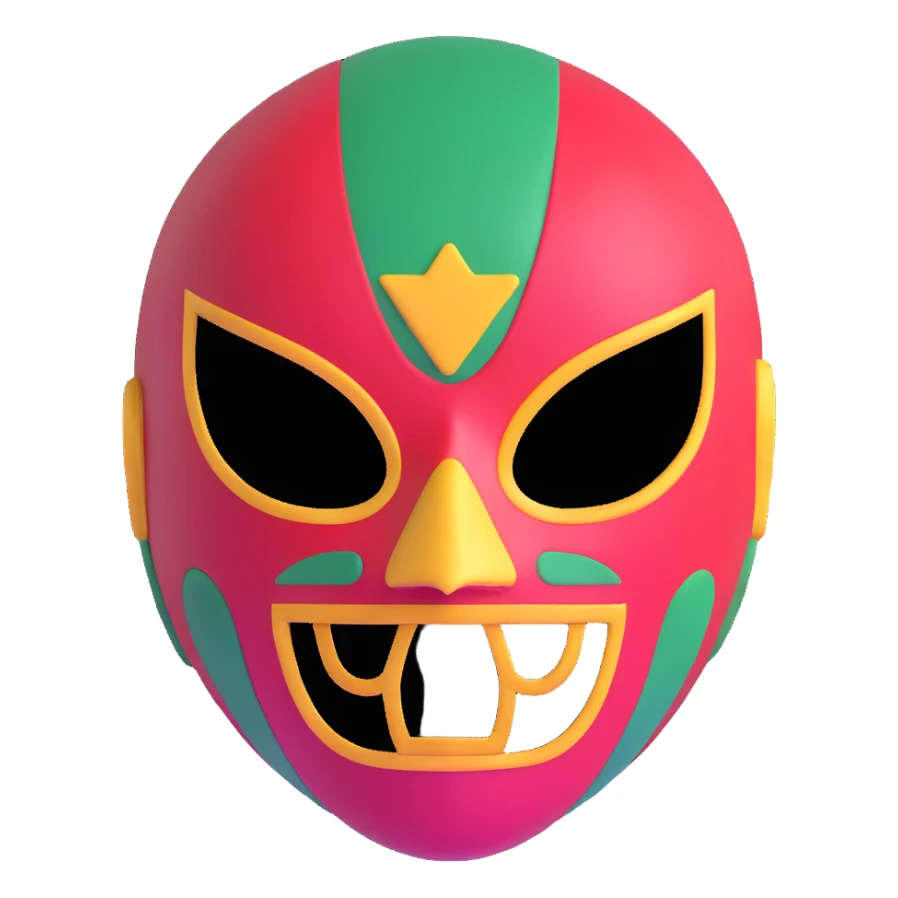black and yellow luchador mask sticker