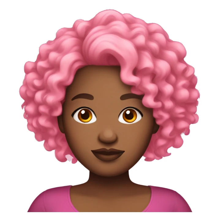 Plus size black woman with pink curly hair  sticker
