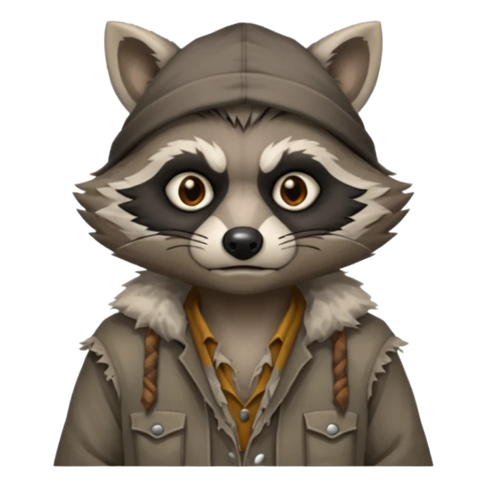  hobo raccoon demon sticker
