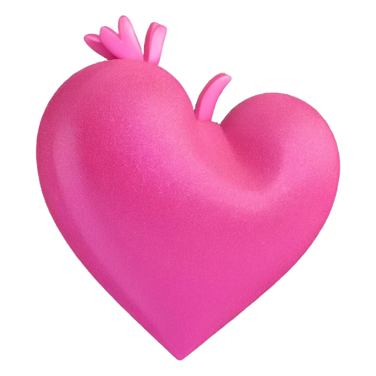 3D emoji style heart, pink, glitter texture sticker