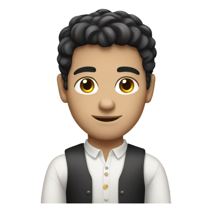 white man dark hair in a white skirt sticker