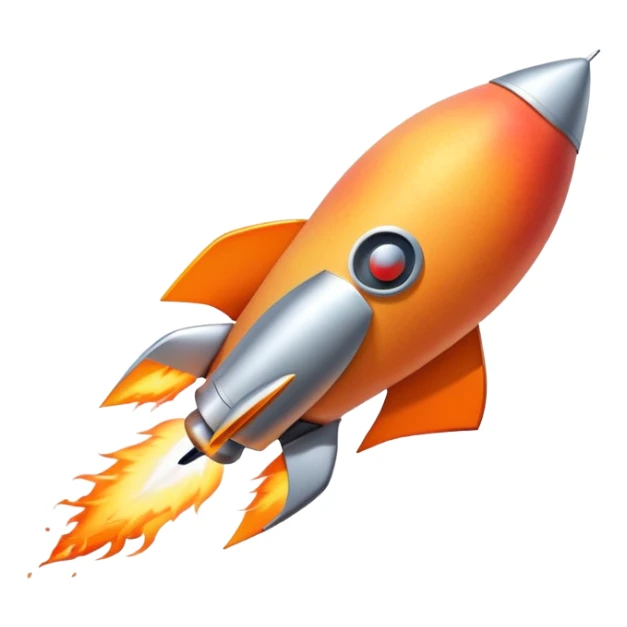 Rocket coming out of a peach sticker