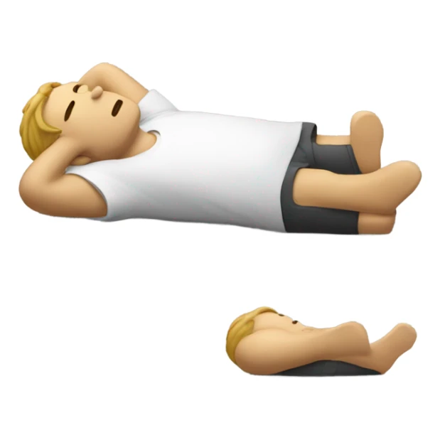 sad man laying  sticker