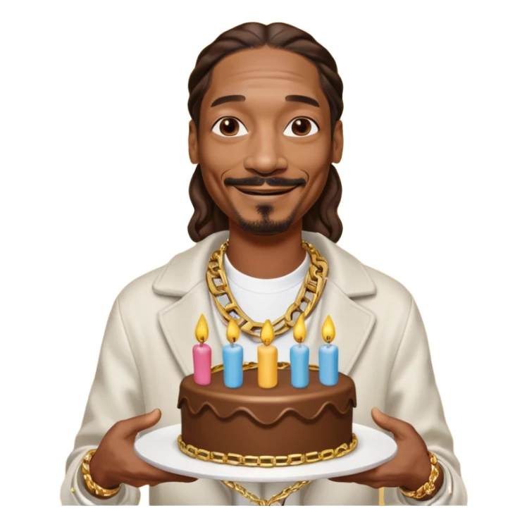 snopp dogg holding birthday cake sticker