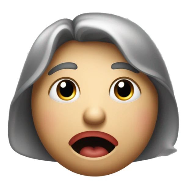 A surprised face with raised eyebrows, blushing cheeks, a frowning mouth, and a "prohibited" symbol or red "X" behind it to represent public cancelation. sticker