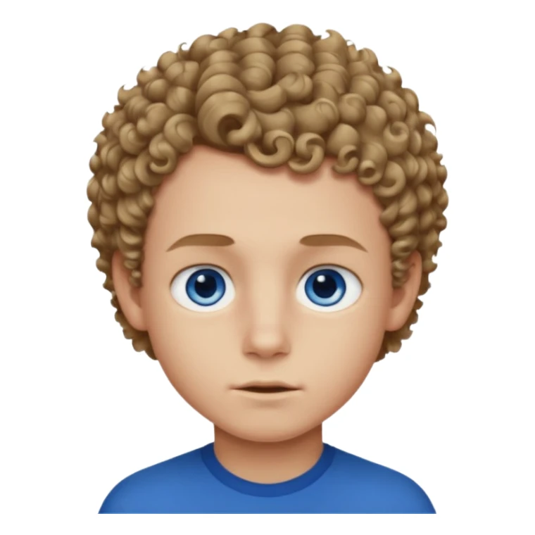 boy with deep blue eye, short curly dark blonde hair with strong jaw sticker