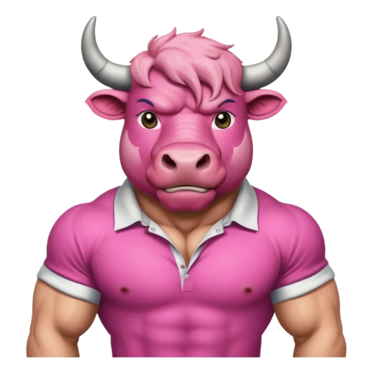 pink bull with shirt  sticker