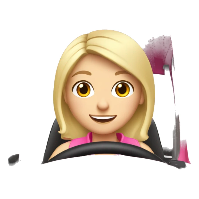 Cute blonde girl driving a Pink toyota Yaris  sticker