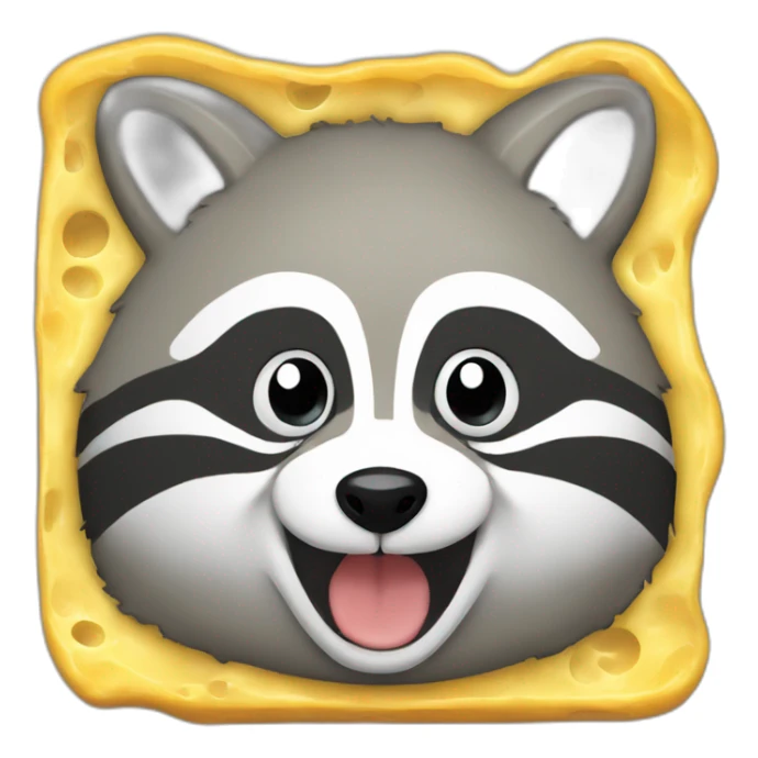 Raccoon eat cheese mold  sticker