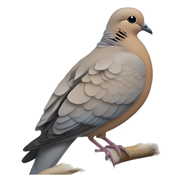 mourning dove and crow sitting on a branch sticker