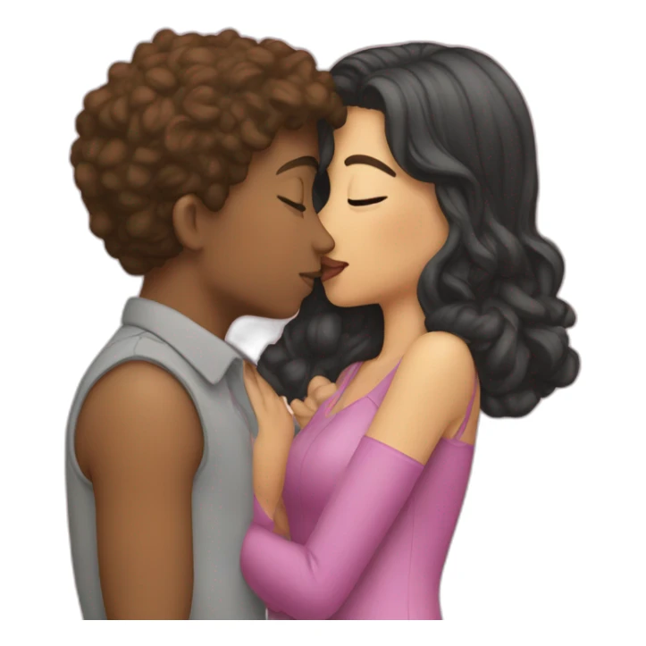 girl kiss a boy sticker