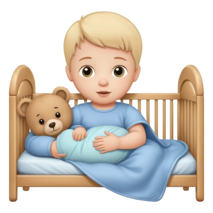 baby in bid with teddy bear







 sticker