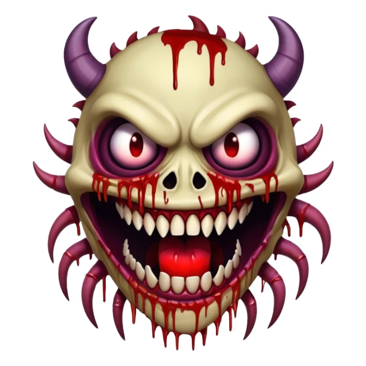 Scary exe sewerslvt monster scp with long teeth blood face glitch eyes glitch mouth  sticker