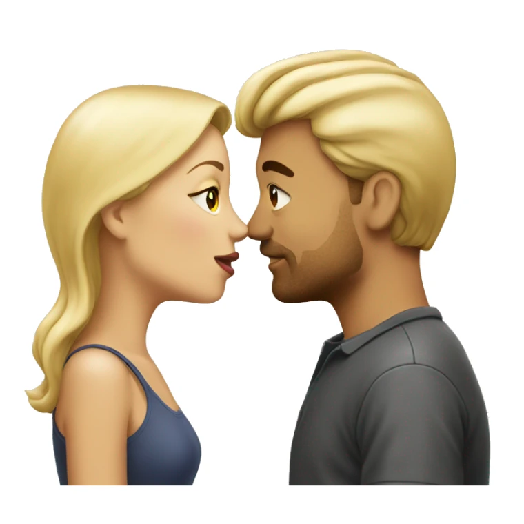 Kiss man and woman blonde sticker