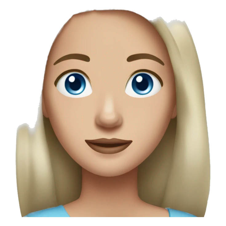 woman dark hair blue eyes clifted chin sticker