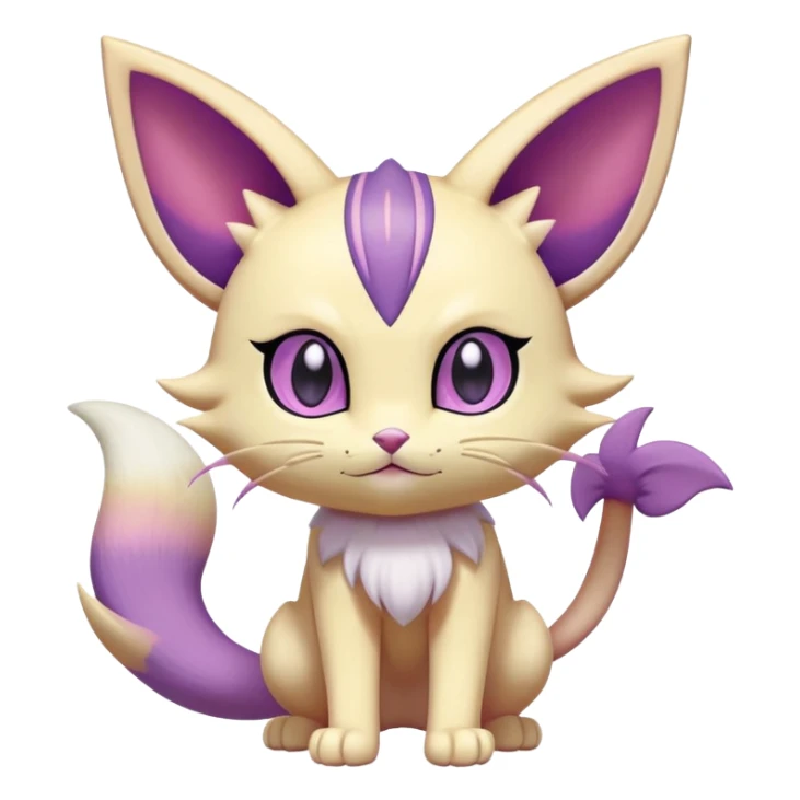 Espeon-Meowth-Skitty-Fakémon-hybrid-creature (full body)  sticker