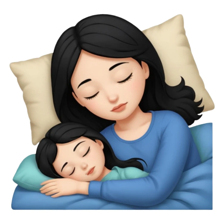 Girl with black hair sleeping sticker