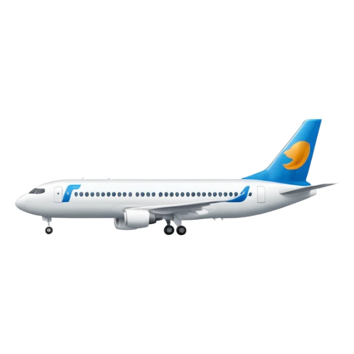 A commercial airplane with the Framer logo on the tail wing. sticker