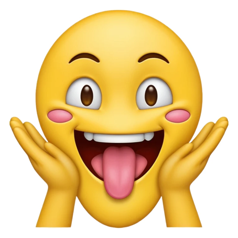 Emoji sticking out tongue with hands going outwards￼ sticker