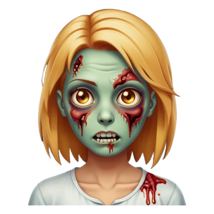 Mulher zumbi de cabelo cor de mel liso sticker