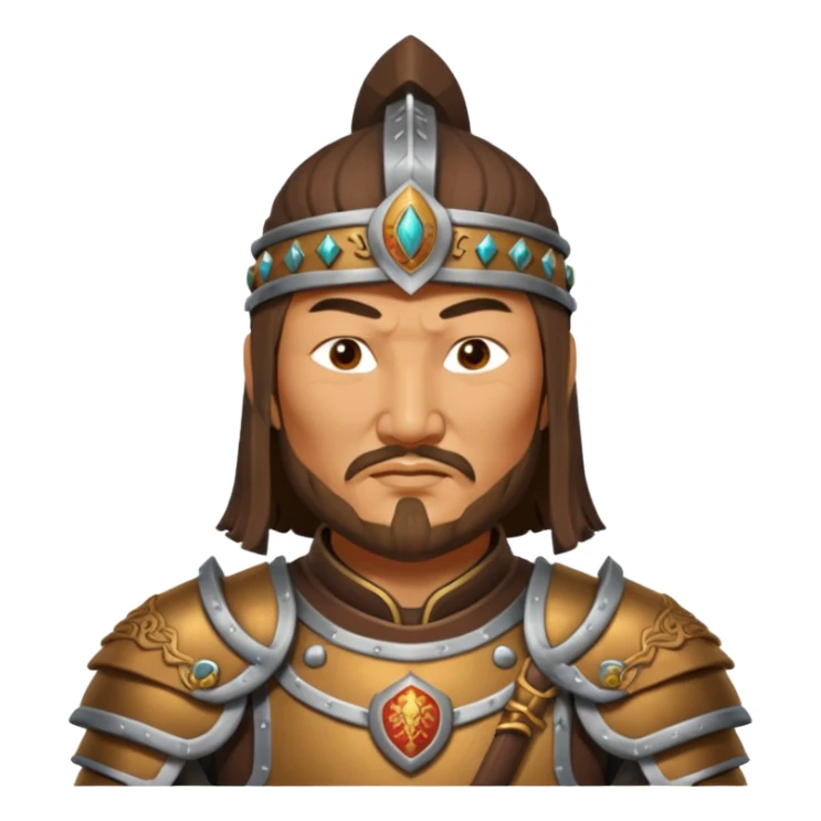 portrait of Genghis Khan in armor 3/4 sticker
