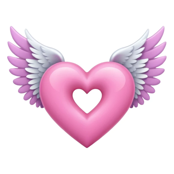 pink heart with white wings and an infinity symbol on it sticker