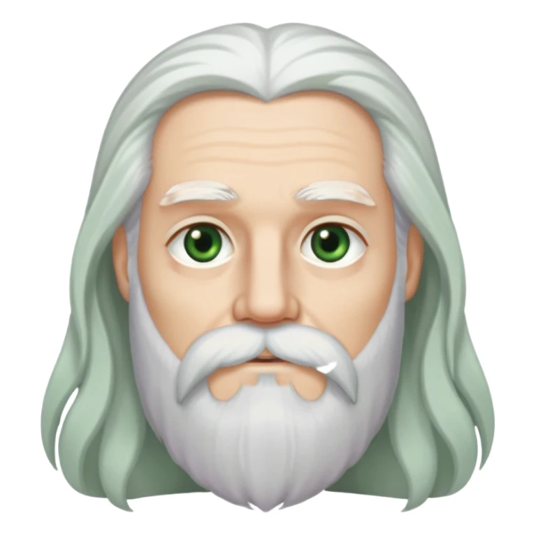 Start with long white beard with long white hair and parted in the middle. Change eyebrows to dark gray and change eyes to hazel green.  sticker