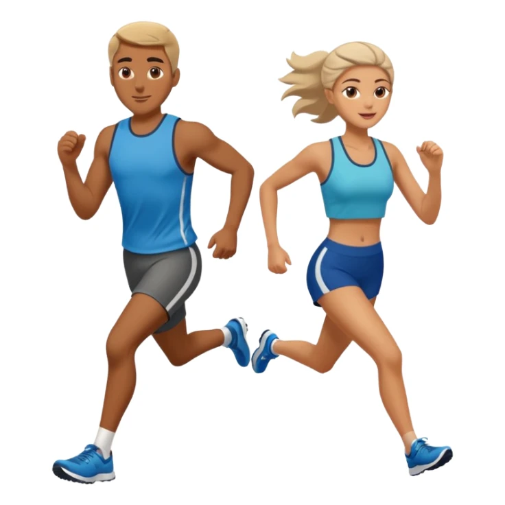 Sports man and woman run  sticker