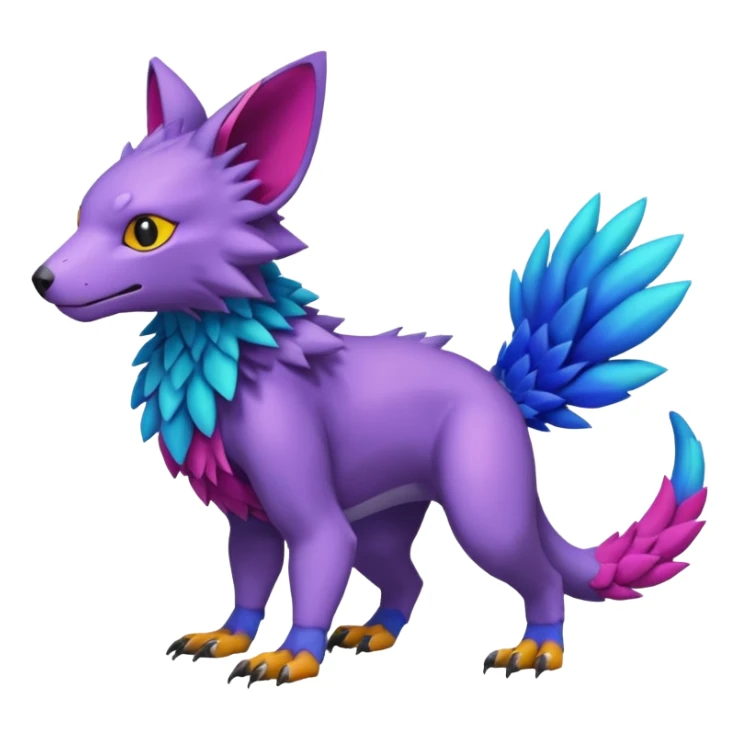  colorful modern Fakémon-Digimon-Trico-Vernid-creature (full body) sticker