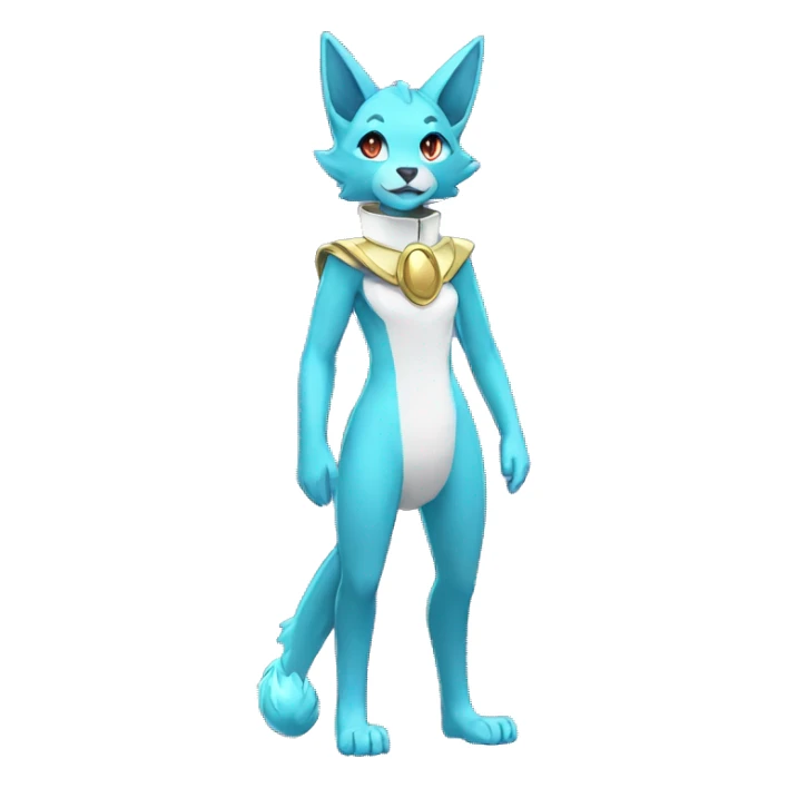 Shiny Anthro Sona Fakemon Nebula with a collar Full Body sticker