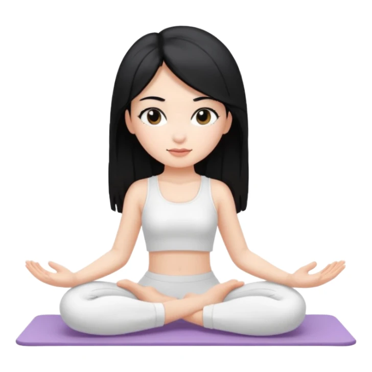 Black hair girl with white clothes pilates princess  sticker