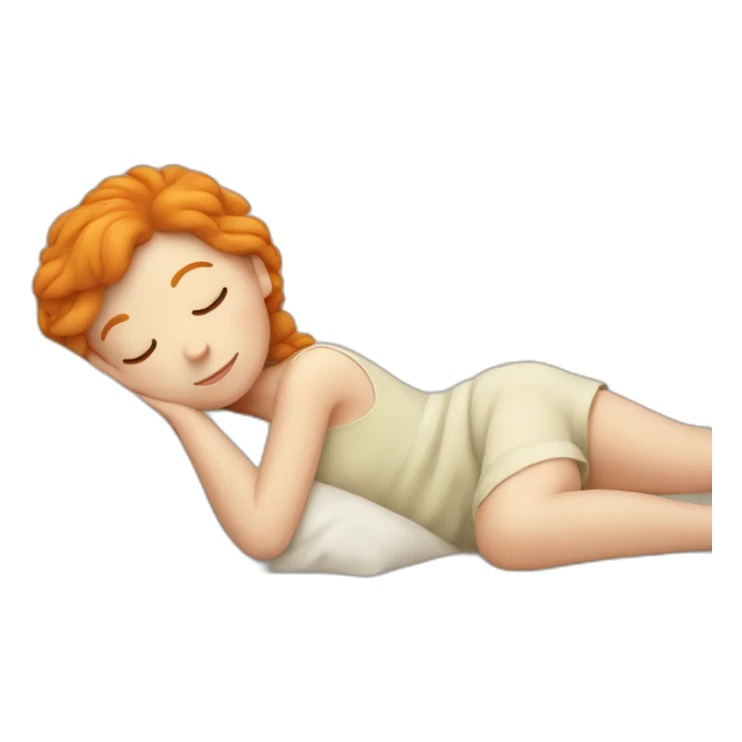 Ginger sleeping girl sticker